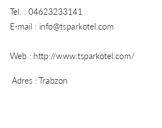 Trabzon Ts Park Otel iletiim bilgileri